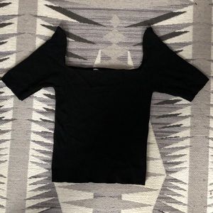 Zara Black Square Neck Top